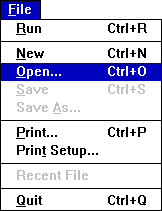 File Menu - Open