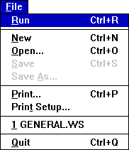 File Menu - Run